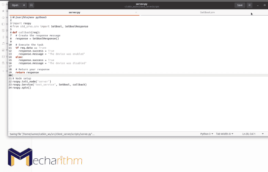 ROS Services - Server