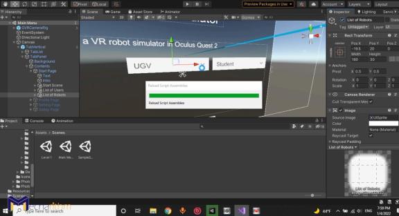 VR Robotics Simulator-Professor-Student Accesses